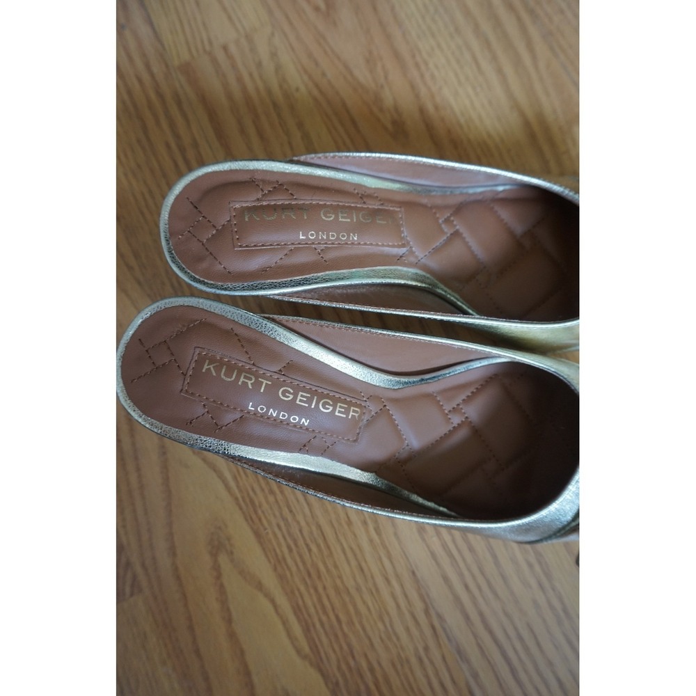 Kurt Geiger Mayfair Buckle Leather Pointed toe Heeled Mules in Silver Size 39 - Picture 4 of 8